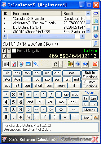 Click to view CalculatorX 1.2 .6688 screenshot